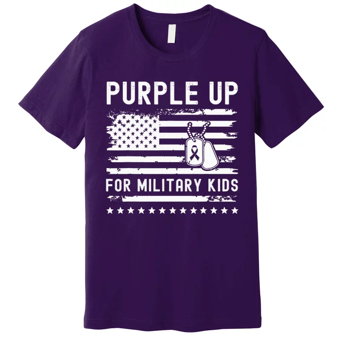 Purple Up For Military Child Month Heart Premium T-Shirt