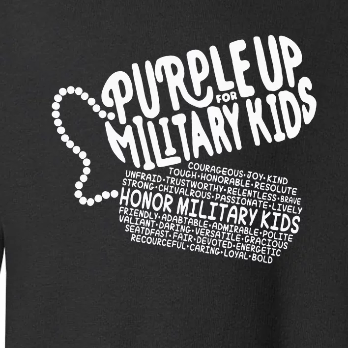 Purple Up For Military Month Of The Military Child Toddler Sweatshirt