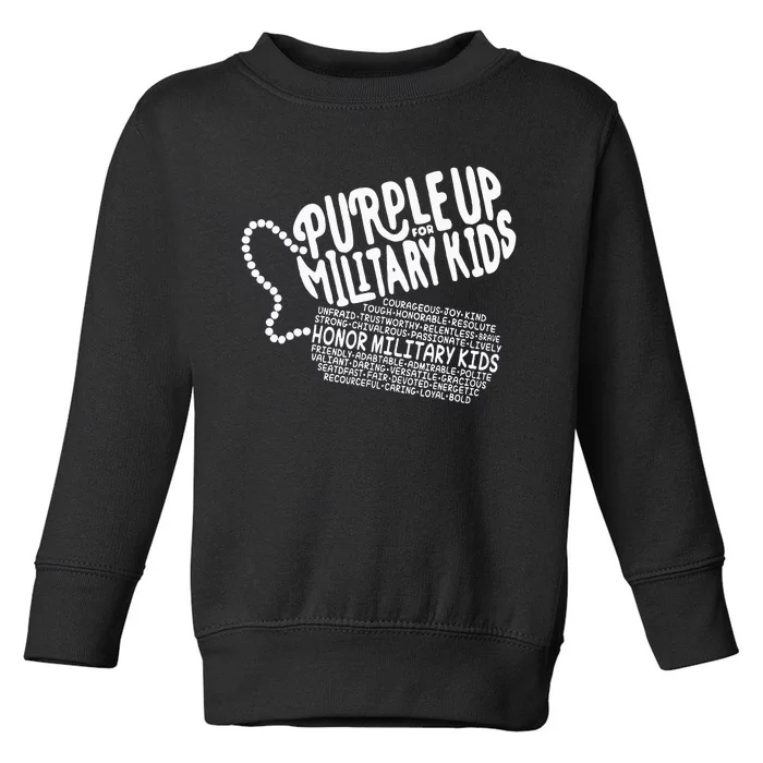 Purple Up For Military Month Of The Military Child Toddler Sweatshirt