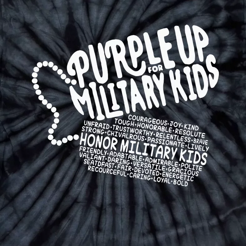 Purple Up For Military Month Of The Military Child Tie-Dye T-Shirt