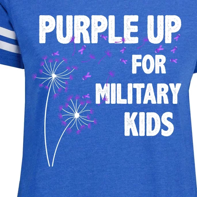 Purple Up For Military Child Month Enza Ladies Jersey Football T-Shirt