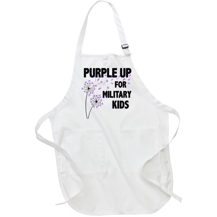 Purple Up For Military Child Month Full-Length Apron With Pocket