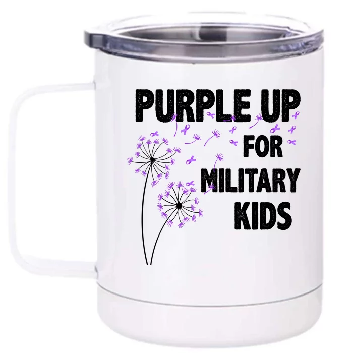 Purple Up For Military Child Month Front & Back 12oz Stainless Steel Tumbler Cup