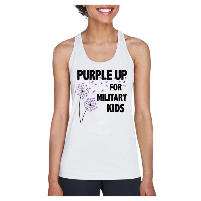 Purple Up For Military Child Month Women's Racerback Tank