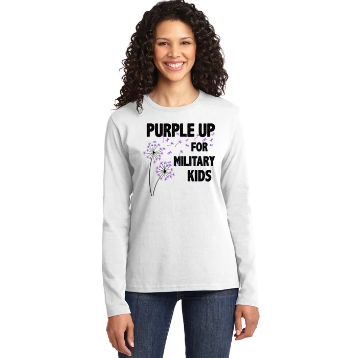 Purple Up For Military Child Month Ladies Long Sleeve Shirt