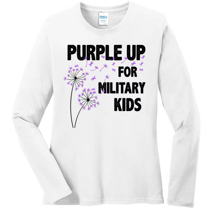 Purple Up For Military Child Month Ladies Long Sleeve Shirt