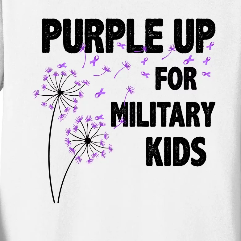 Purple Up For Military Child Month Kids Long Sleeve Shirt