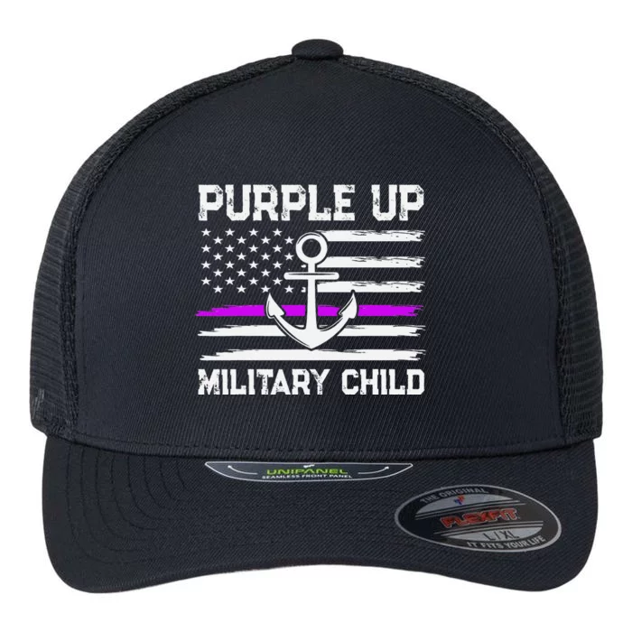 Purple Up For Military Child Month Flexfit Unipanel Trucker Cap