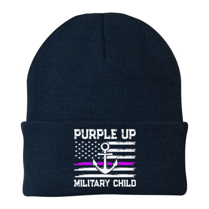 Purple Up For Military Child Month Knit Cap Winter Beanie