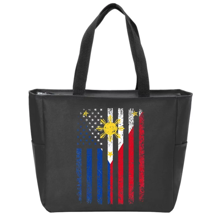 Philippines Usa Flag Zip Tote Bag