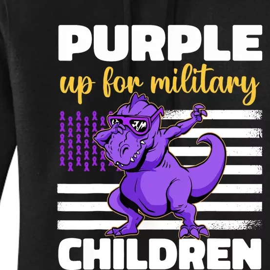 Purple Up For Military Month Of The Military Children Women's Pullover Hoodie