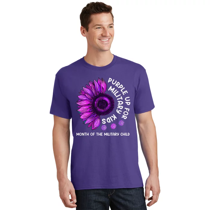 Purple Up For Military Sunflower For Military T-Shirt