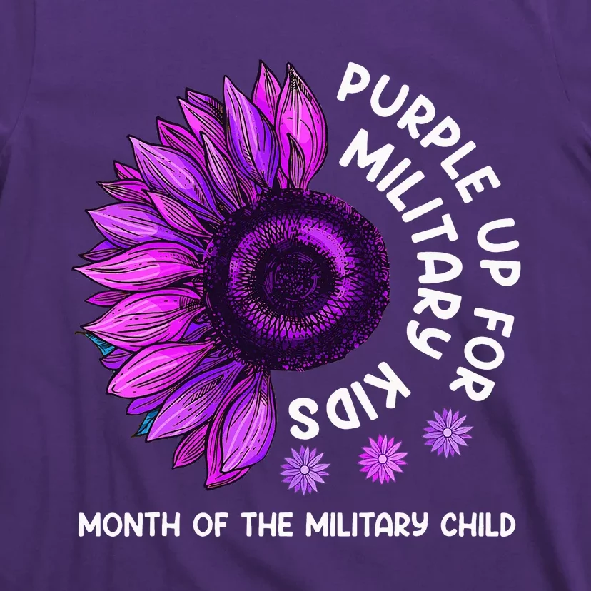 Purple Up For Military Sunflower For Military T-Shirt