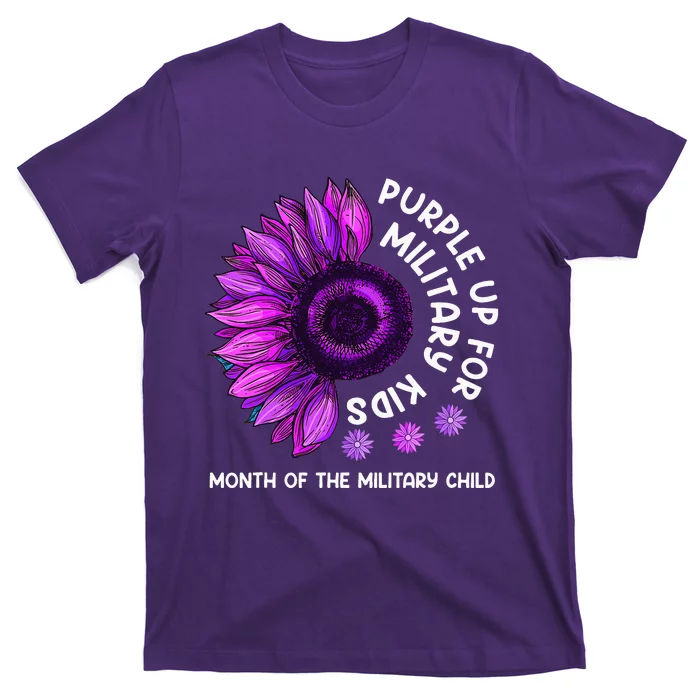 Purple Up For Military Sunflower For Military T-Shirt