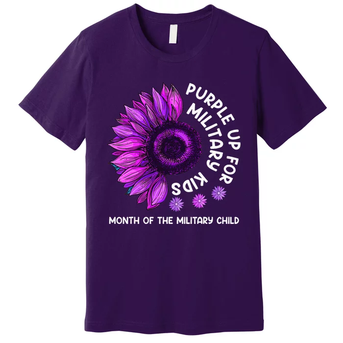 Purple Up For Military Sunflower For Military Premium T-Shirt