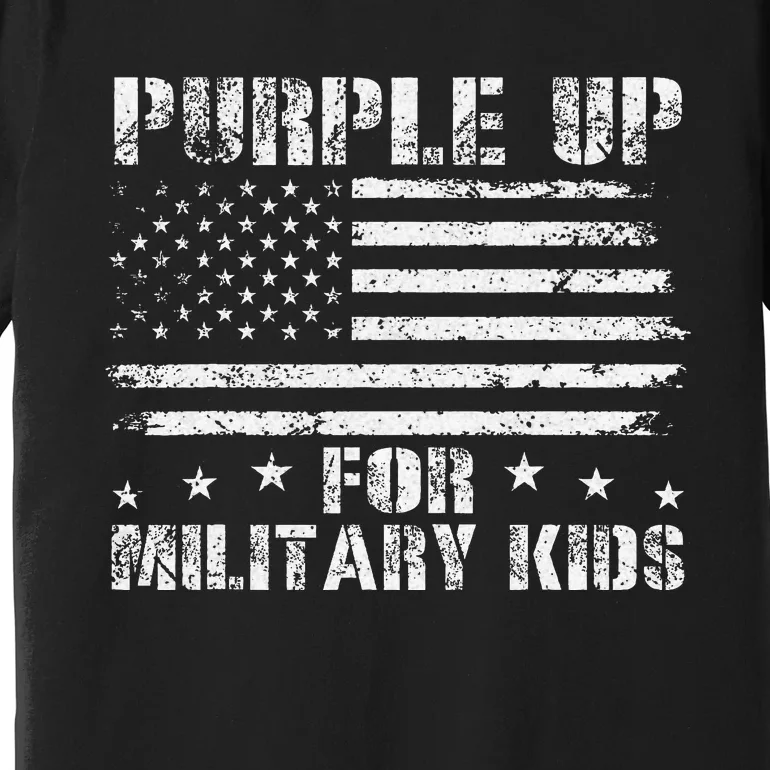 Purple Up For Military Day Proud Military Children 2024 Premium T-Shirt