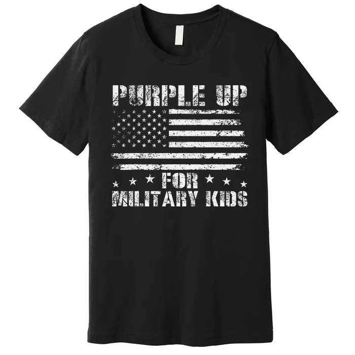 Purple Up For Military Day Proud Military Children 2024 Premium T-Shirt