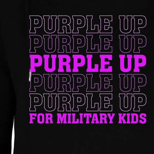 Purple Up For Military Child Month Womens Funnel Neck Pullover Hood