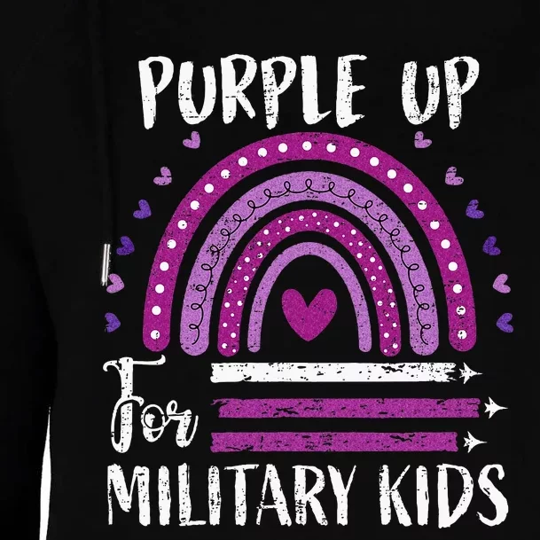 Purple Up For Military Child Month Womens Funnel Neck Pullover Hood