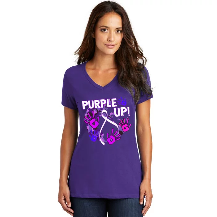 Purple Up For Military Month Of The Military Child Women's V-Neck T-Shirt