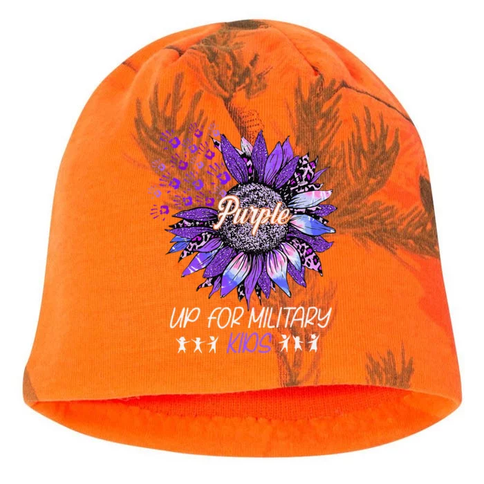 Purple Up For Military Child Sunflower Military Child Month Kati - Camo Knit Beanie