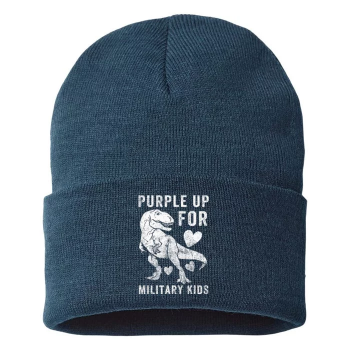 Purple Up For Military Child Month Dino Sustainable Knit Beanie