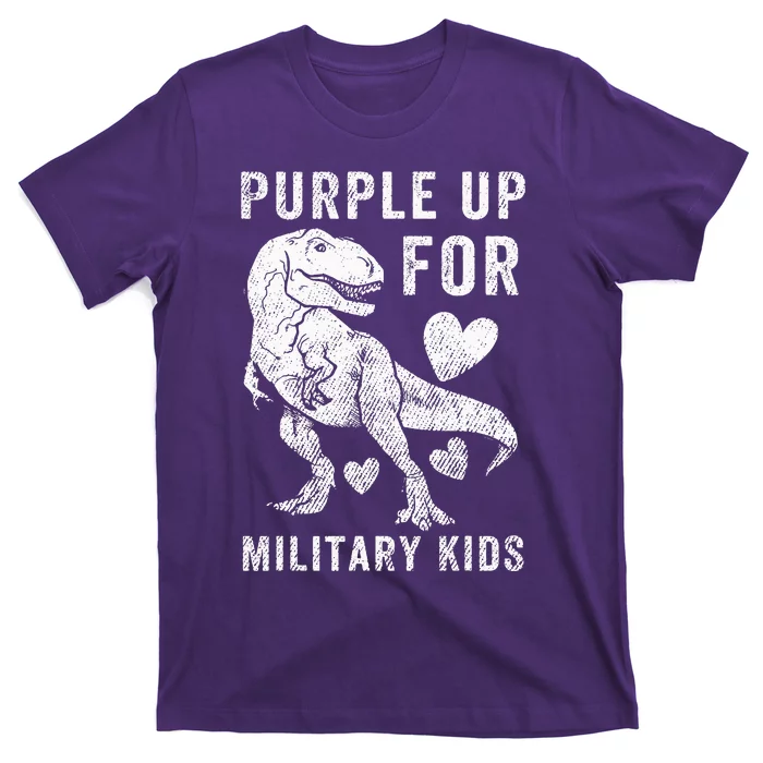 Purple Up For Military Child Month Dino T-Shirt