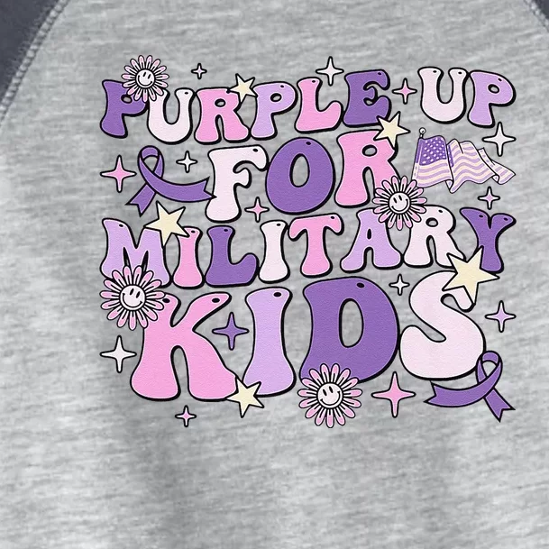 Purple Up For Military Child Cute Groovy Military Child Month Toddler Fine Jersey T-Shirt