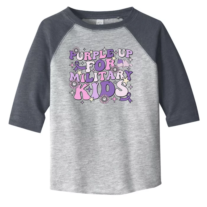 Purple Up For Military Child Cute Groovy Military Child Month Toddler Fine Jersey T-Shirt