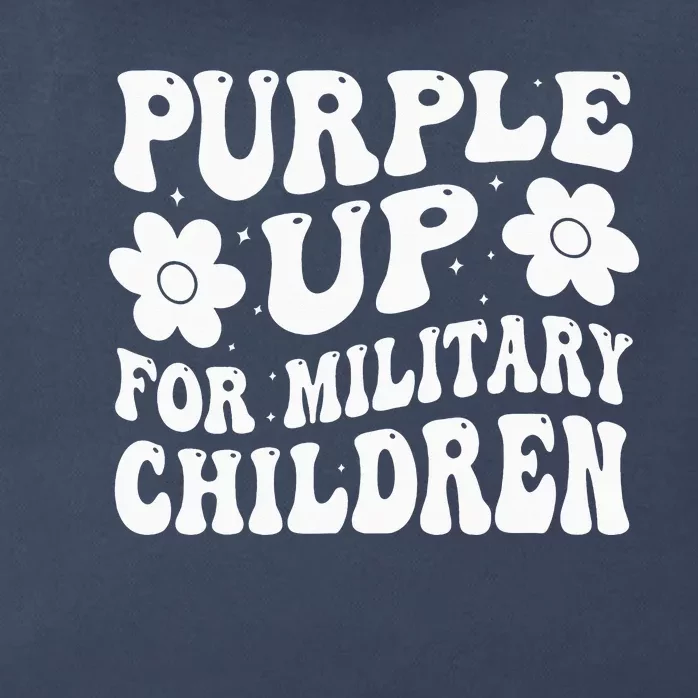 Purple Up For Military Child Month Groovy Zip Tote Bag