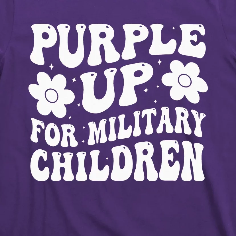 Purple Up For Military Child Month Groovy T-Shirt