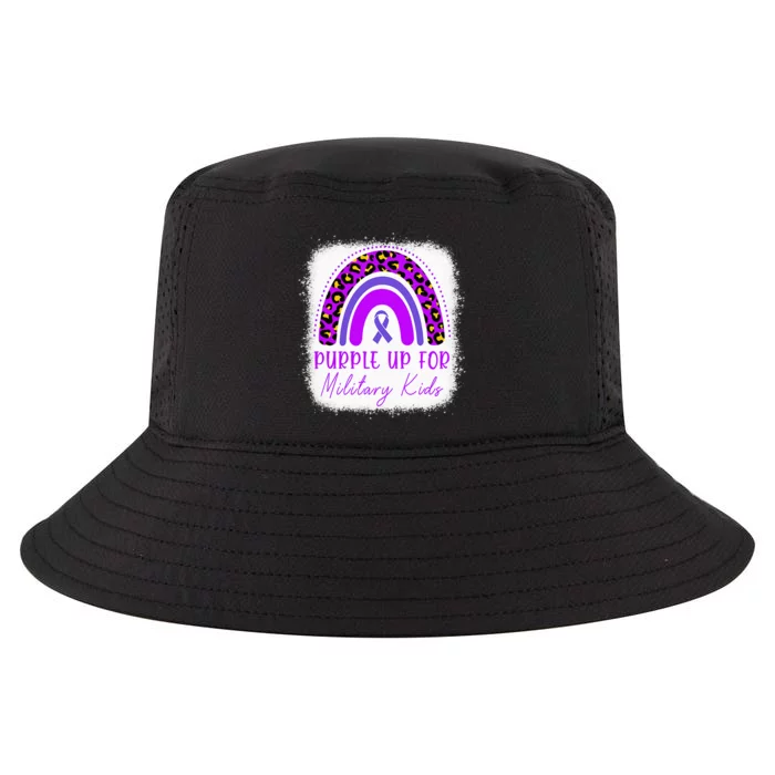 Purple Up For Military Child Month Bleached Rainbow Cool Comfort Performance Bucket Hat