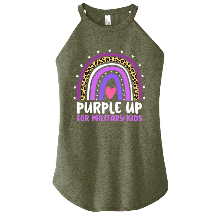 Purple Up For Military Month Military Child Rainbow Women’s Perfect Tri Rocker Tank