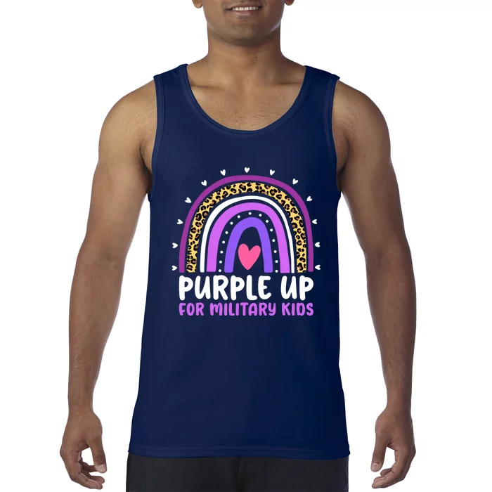 Purple Up For Military Month Military Child Rainbow Tank Top