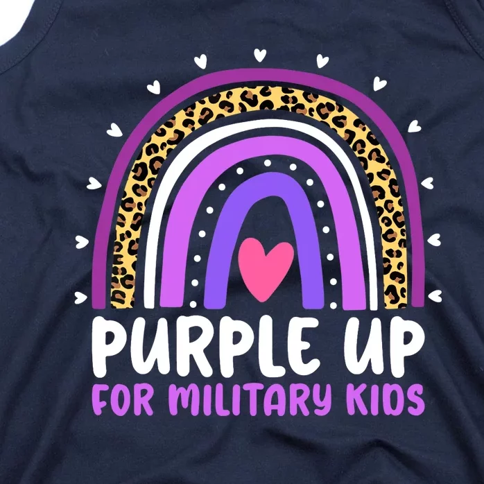 Purple Up For Military Month Military Child Rainbow Tank Top