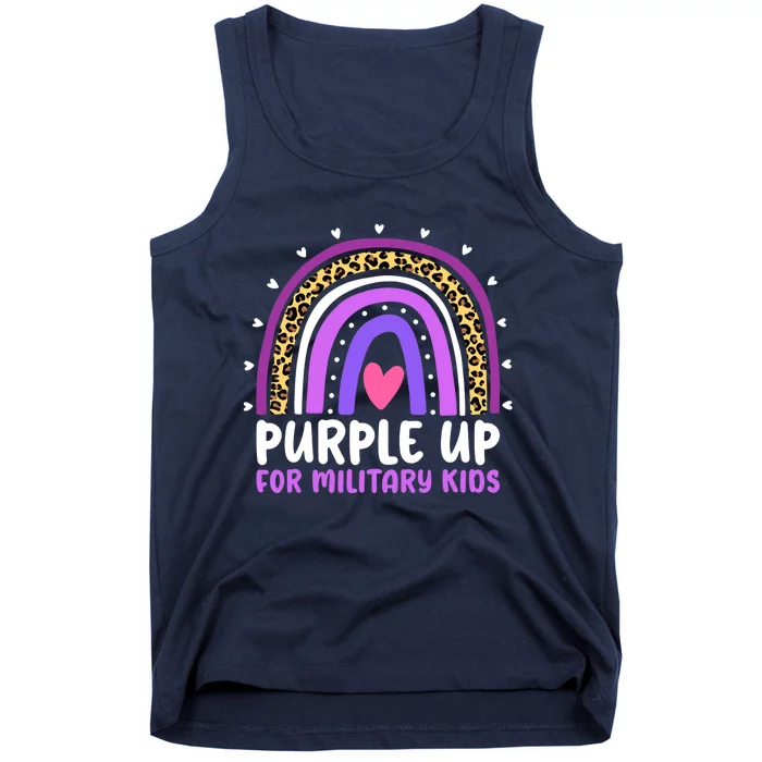 Purple Up For Military Month Military Child Rainbow Tank Top