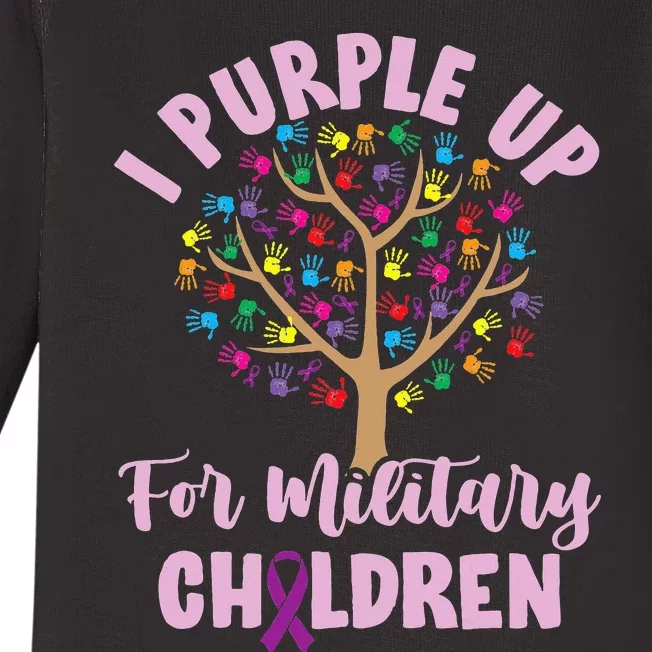 Purple Up For Military Children Tree Month Of Military Child Baby Long Sleeve Bodysuit