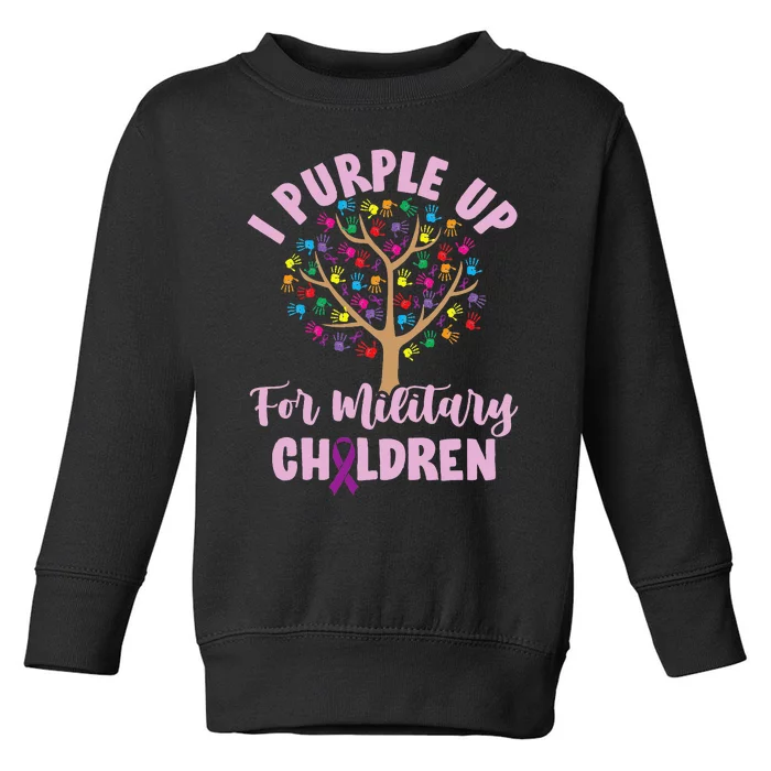 Purple Up For Military Children Tree Month Of Military Child Toddler Sweatshirt