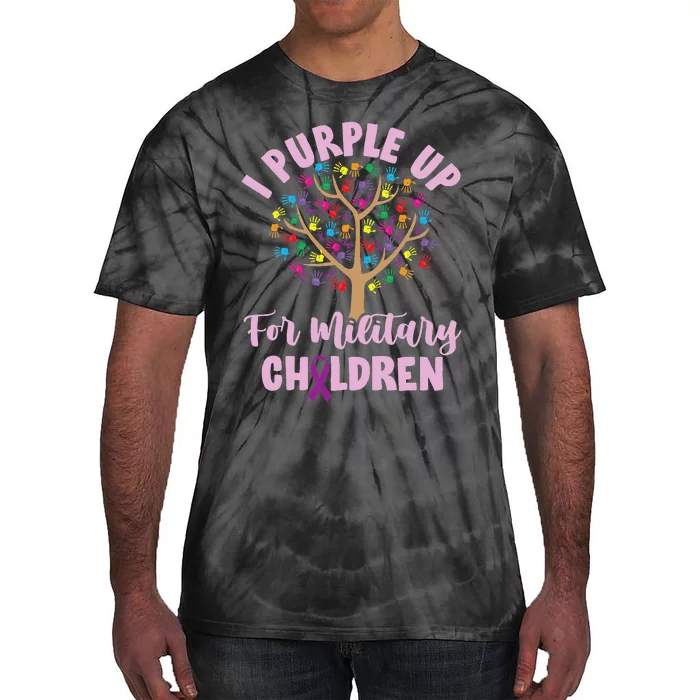 Purple Up For Military Children Tree Month Of Military Child Tie-Dye T-Shirt