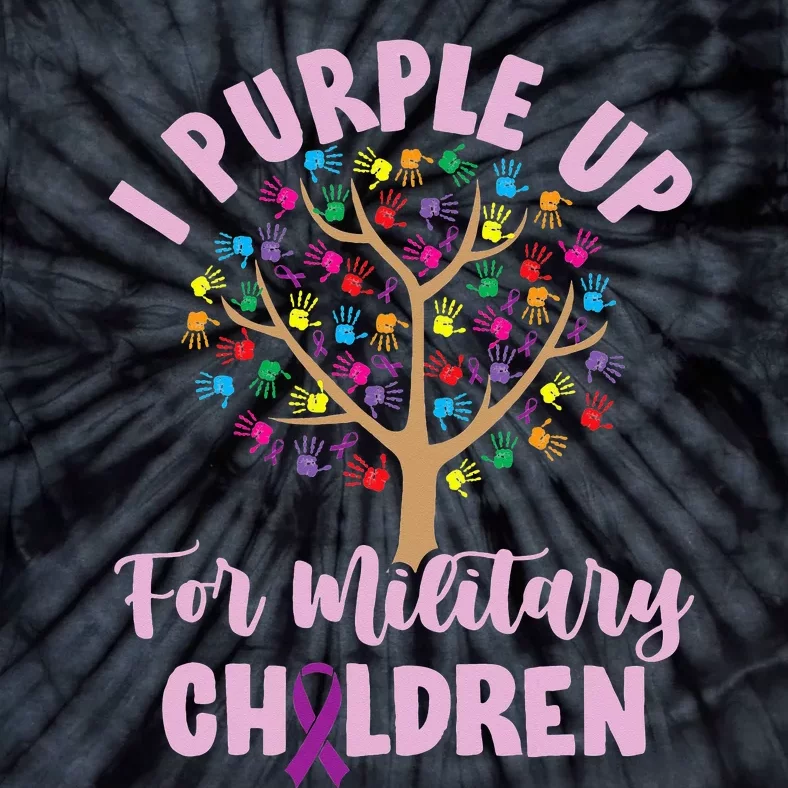 Purple Up For Military Children Tree Month Of Military Child Tie-Dye T-Shirt