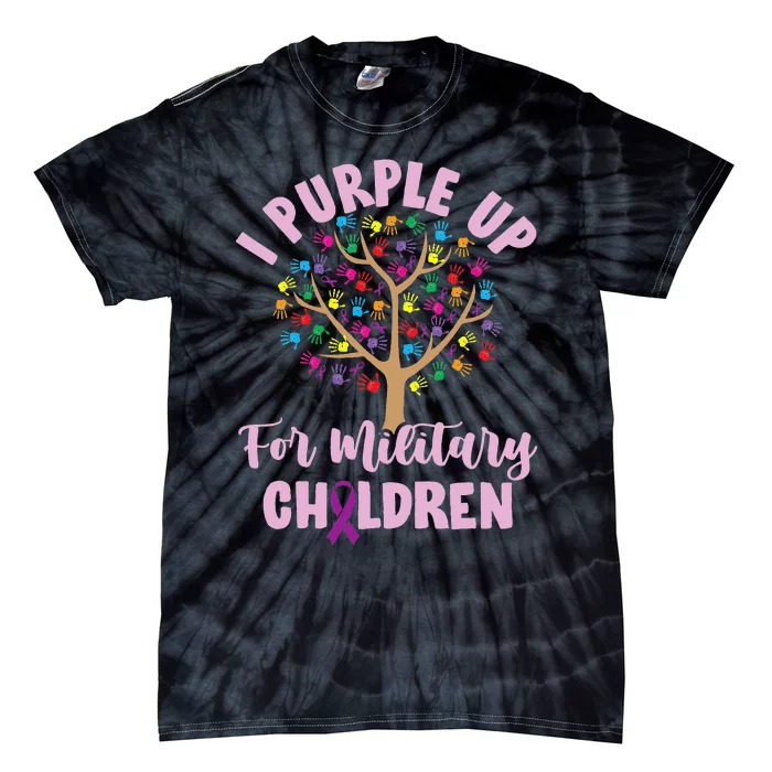 Purple Up For Military Children Tree Month Of Military Child Tie-Dye T-Shirt