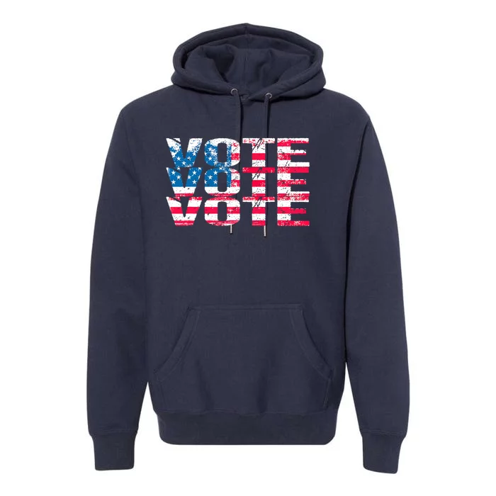 Patriotic US Flag VOTE Midterm Election Voter Premium Hoodie