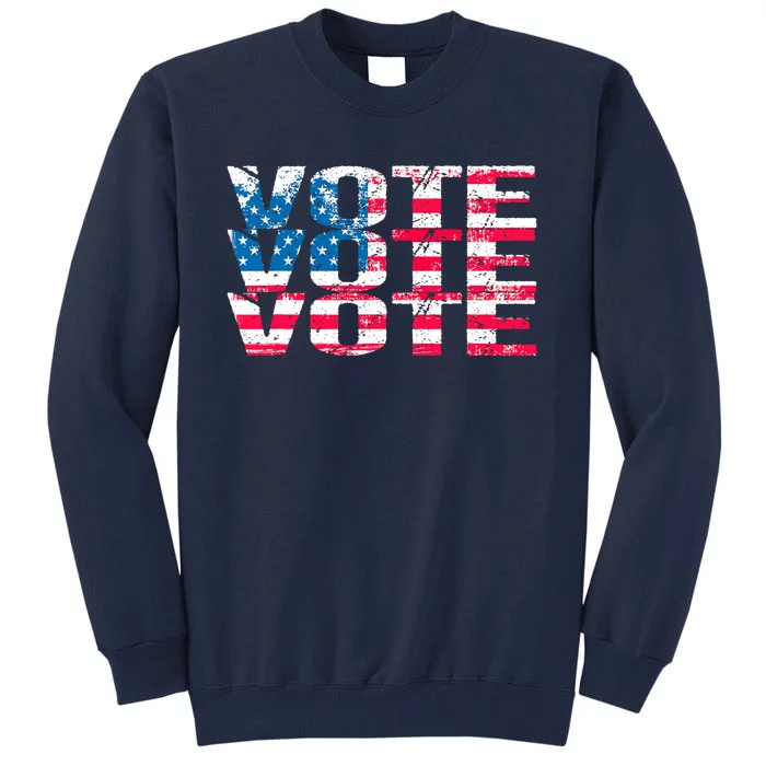 Patriotic US Flag VOTE Midterm Election Voter Tall Sweatshirt