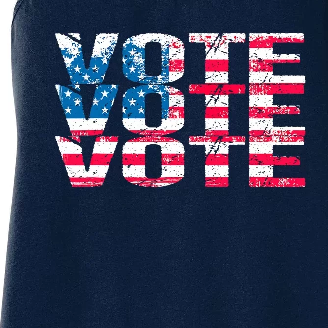 Patriotic US Flag VOTE Midterm Election Voter Women's Racerback Tank