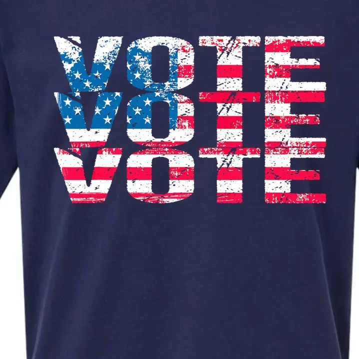 Patriotic US Flag VOTE Midterm Election Voter Sueded Cloud Jersey T-Shirt