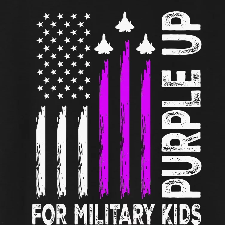 Purple Up For Military Child Month Women's Crop Top Tee