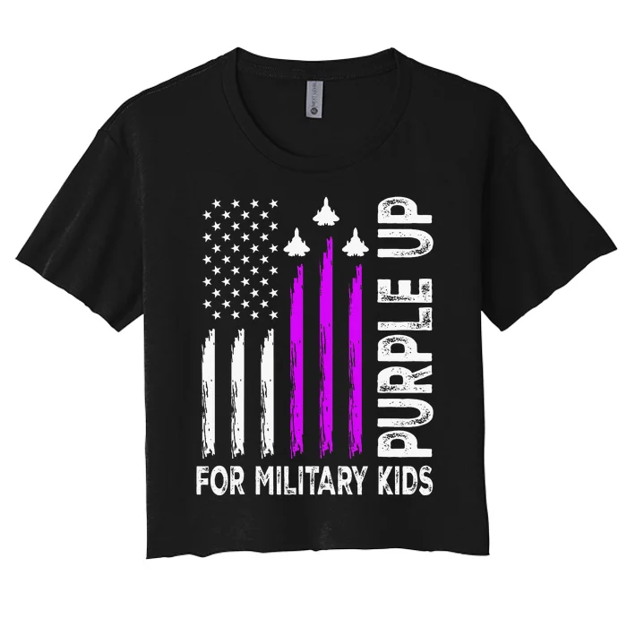 Purple Up For Military Child Month Women's Crop Top Tee