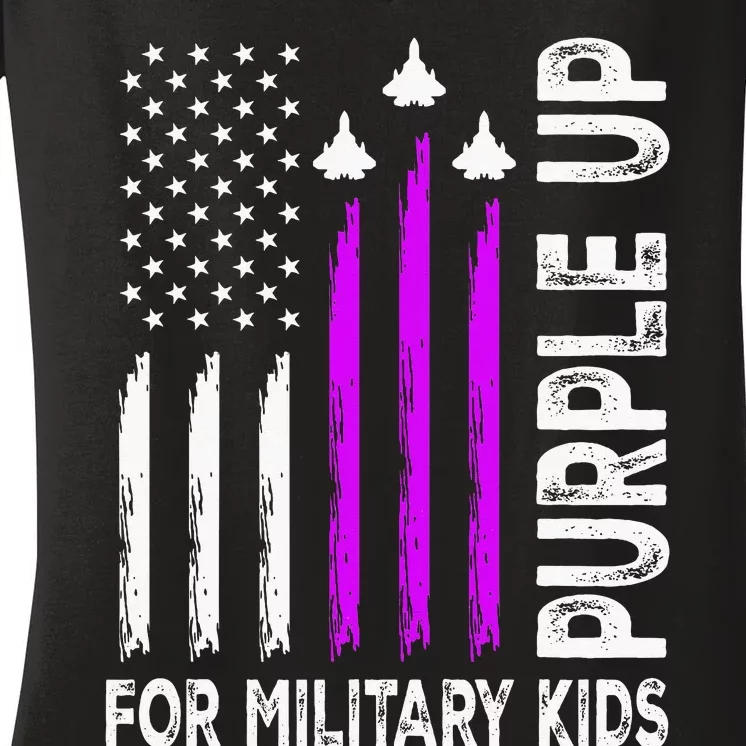 Purple Up For Military Child Month Women's V-Neck T-Shirt