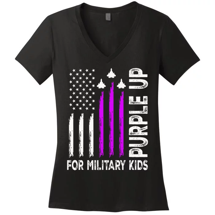 Purple Up For Military Child Month Women's V-Neck T-Shirt