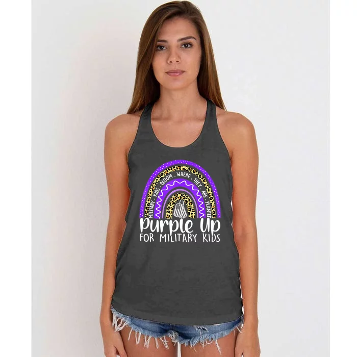 Purple Up For Military Cool Month Of The Military Child Women's Knotted Racerback Tank